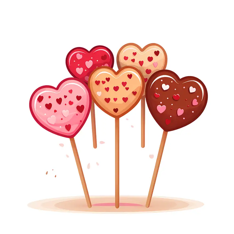Heart-shaped Lollipops with Heart Patterns