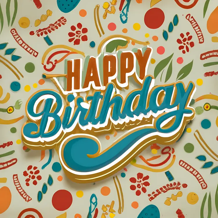 Happy Birthday Colorful Greeting Card