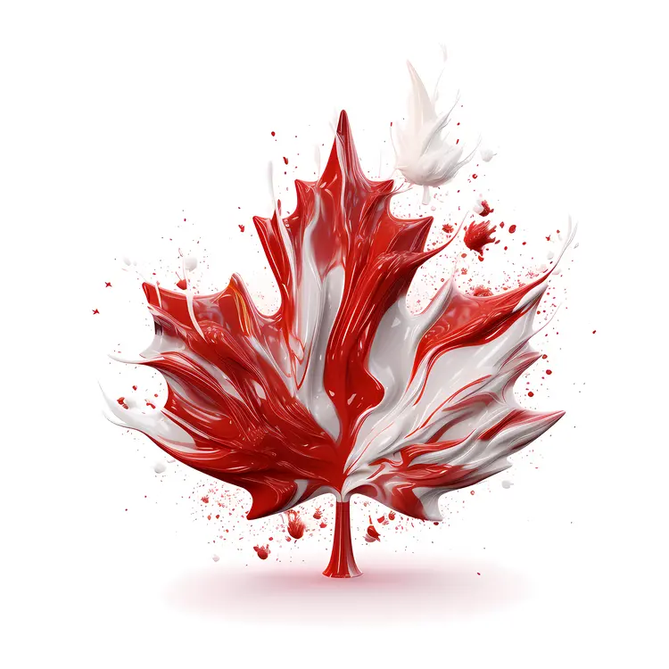 Red and White Maple Leaf Symbol