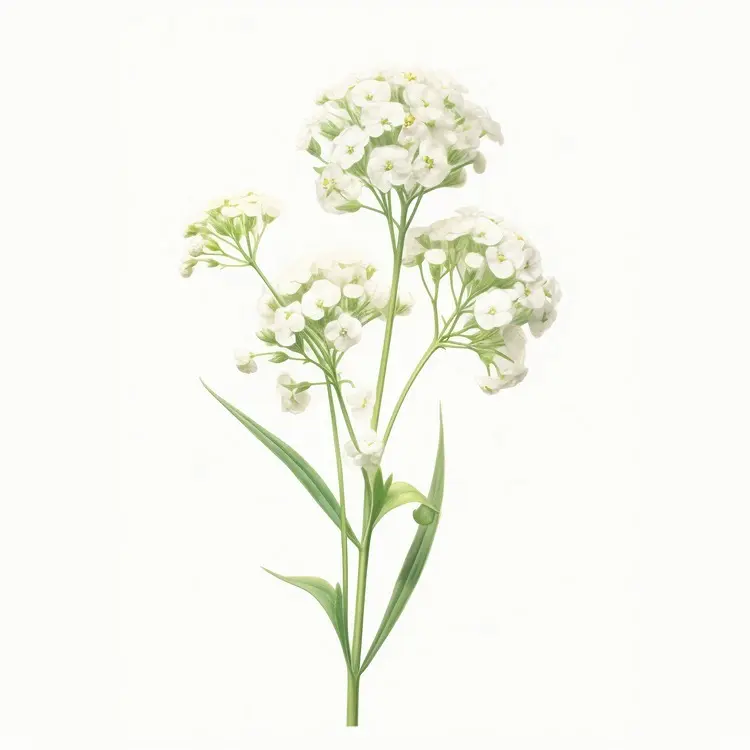 Beautiful White Flower with Green Stem