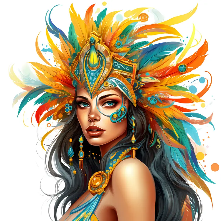 Ornate Feathered Carnival Dancer