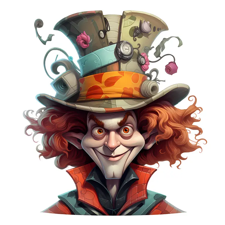 Mad Hatter with Colorful Hat
