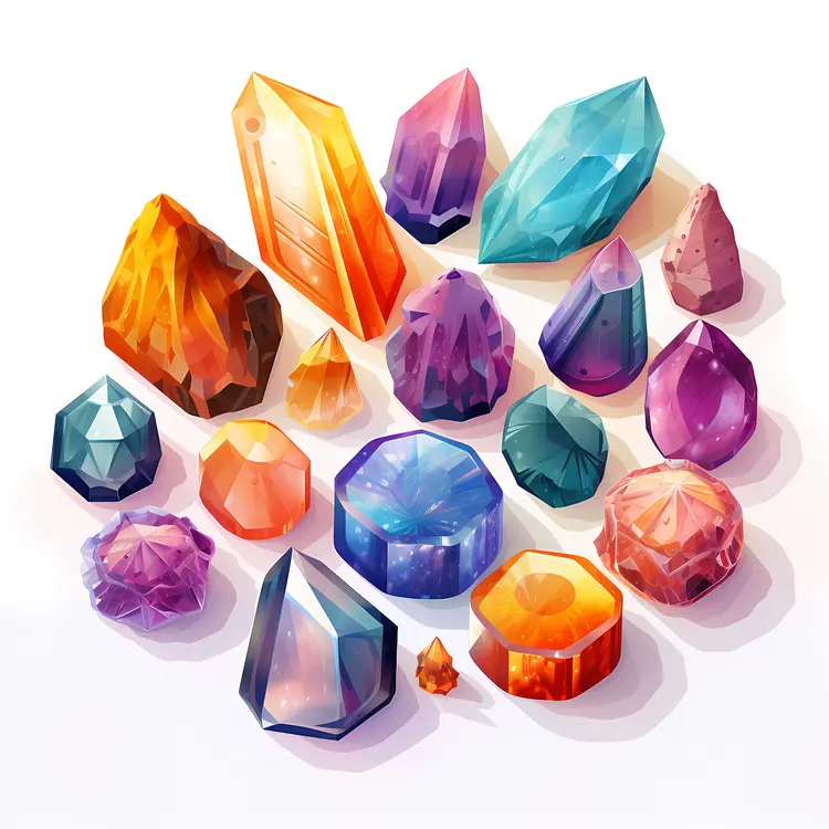 Colorful Gems in Different Shapes