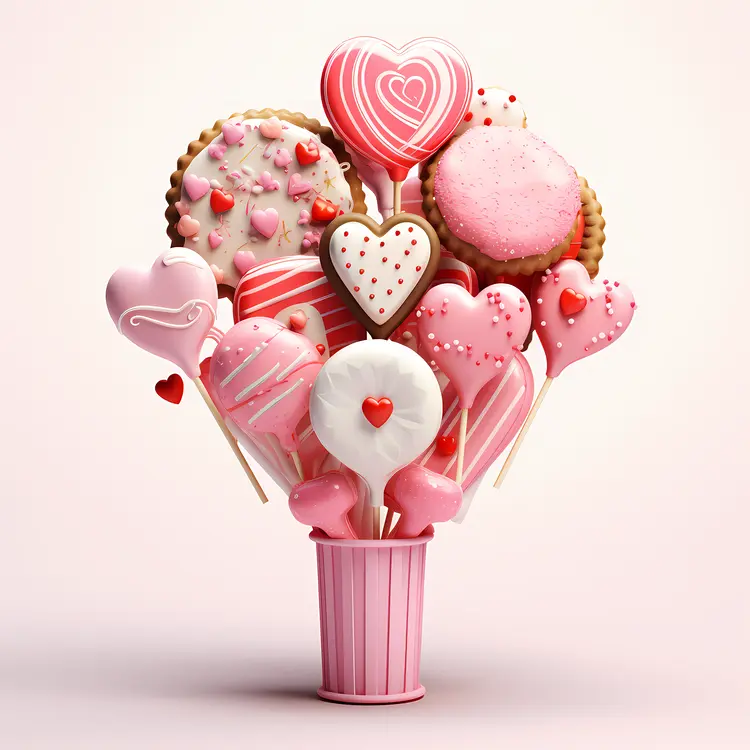 Heart-shaped Cookies Bouquet