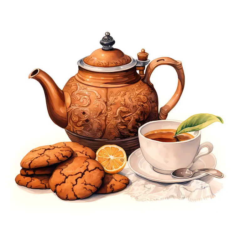 Classic Tea Set with Cookies