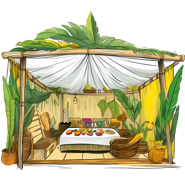 Tropical Canopy with Plants and Decor