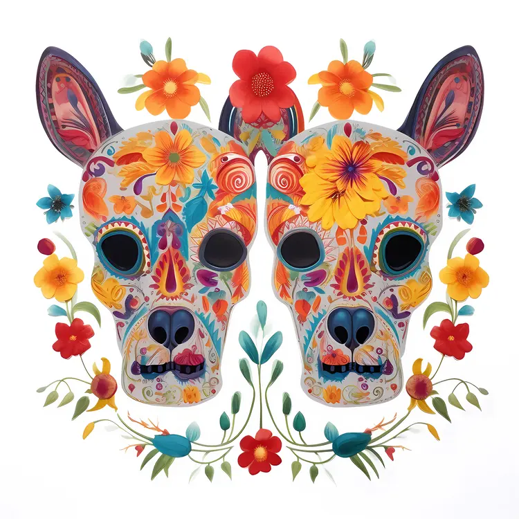 Colorful Sugar Skulls for Day of the Dead Celebration