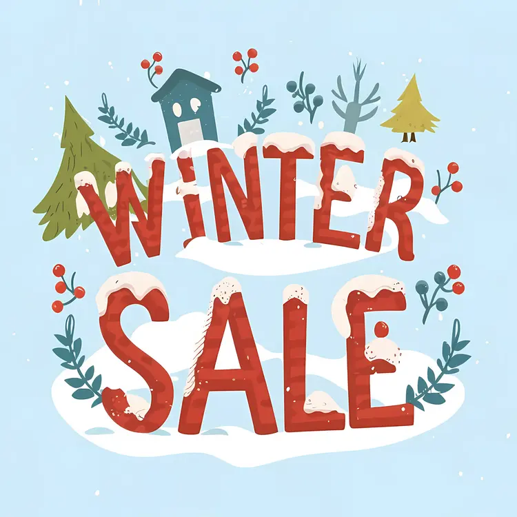 Winter Sale with Snowy House