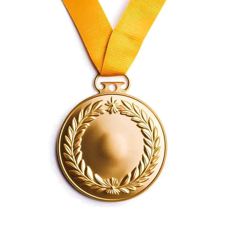 Gold Medal with Yellow Ribbon