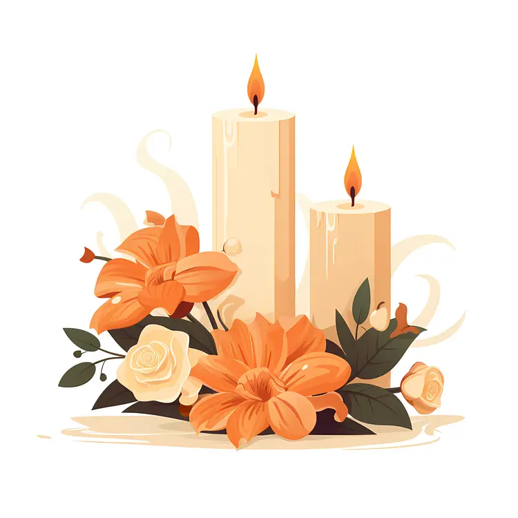Elegant Candles with Lilies