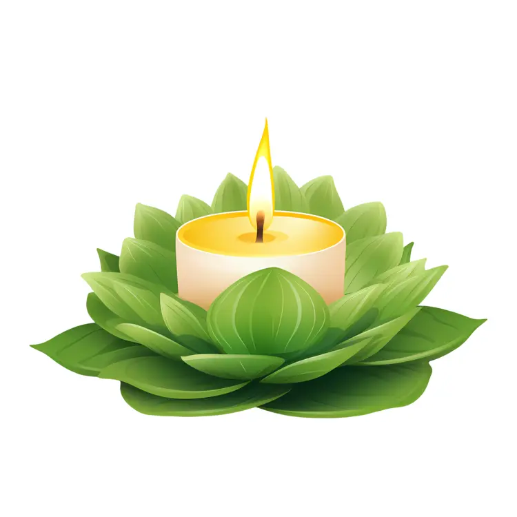 Green Lotus Candle