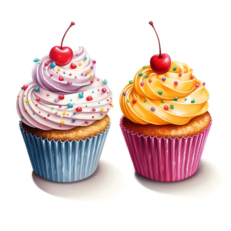 Cupcakes with Cherries on Top