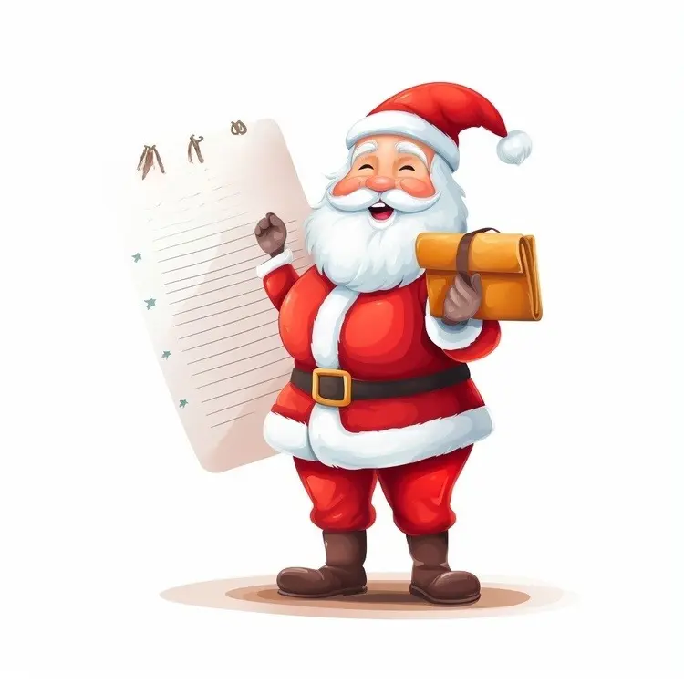 Santa Claus Holding a Scroll