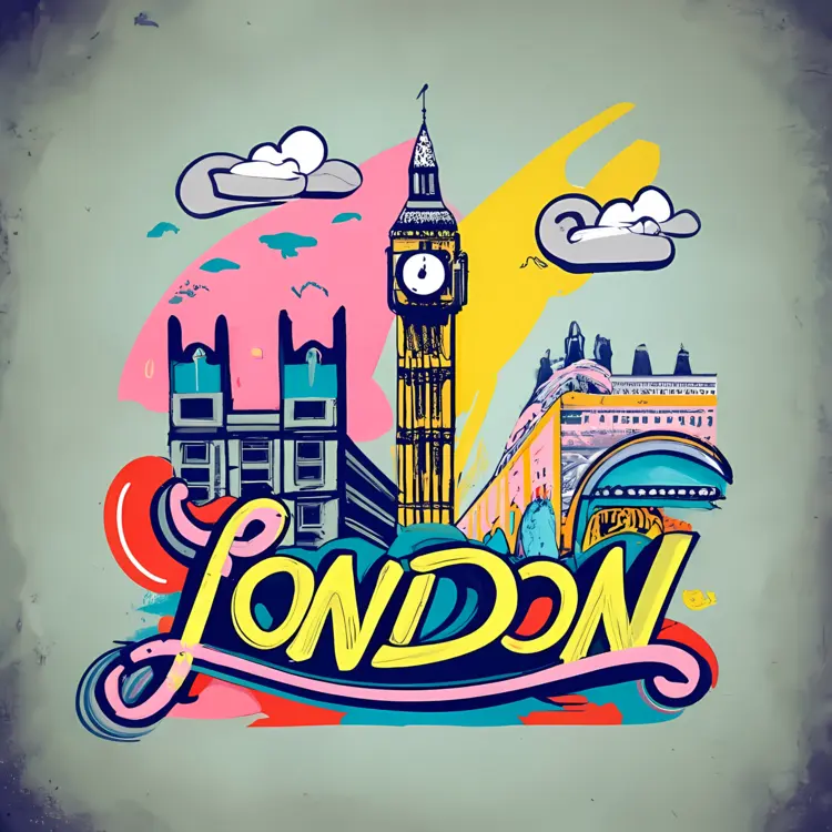 Cartoon London Skyline Illustration