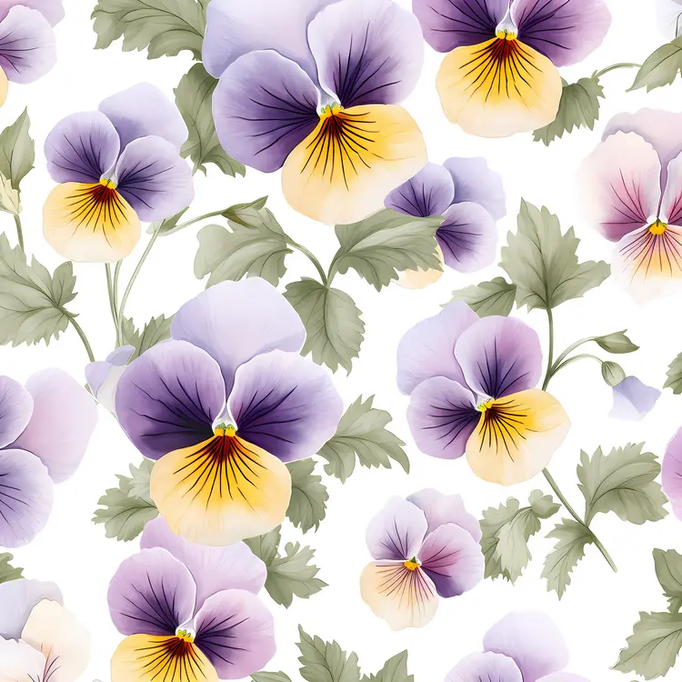 Beautiful Pansy Flowers Pattern