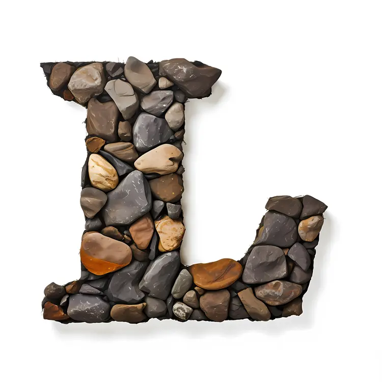 Stone Letter L with Rocks
