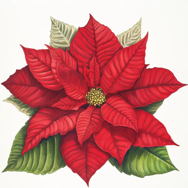 Beautiful Red Poinsettia for Christmas Decoration