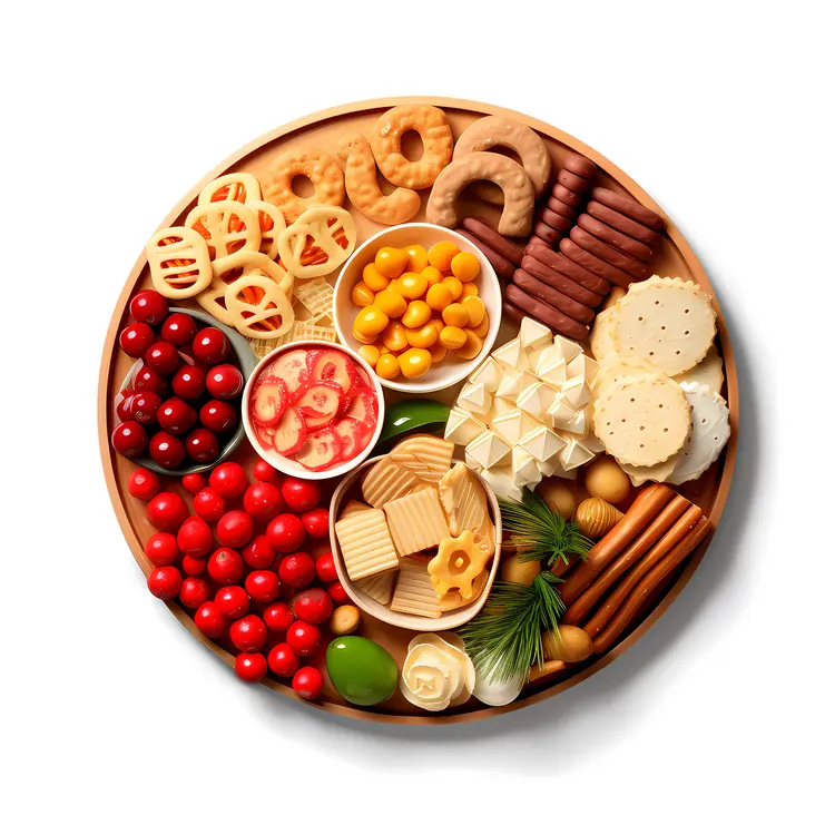 Variety Snack Platter with Crackers and Cheese
