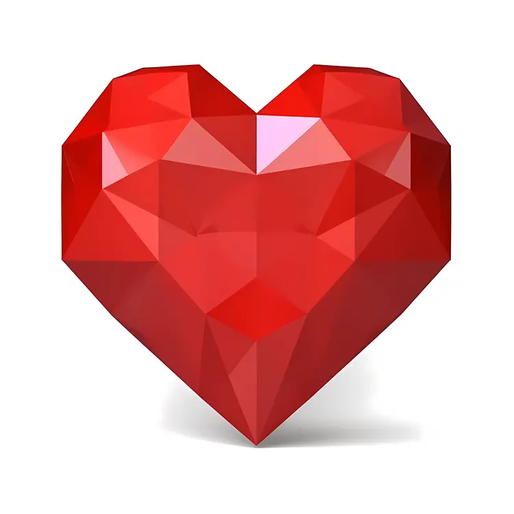 Geometric Red Heart for Valentine's Day