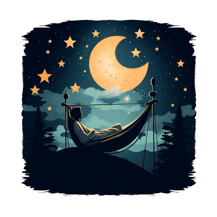 Relaxing in a Hammock Under the Night Sky