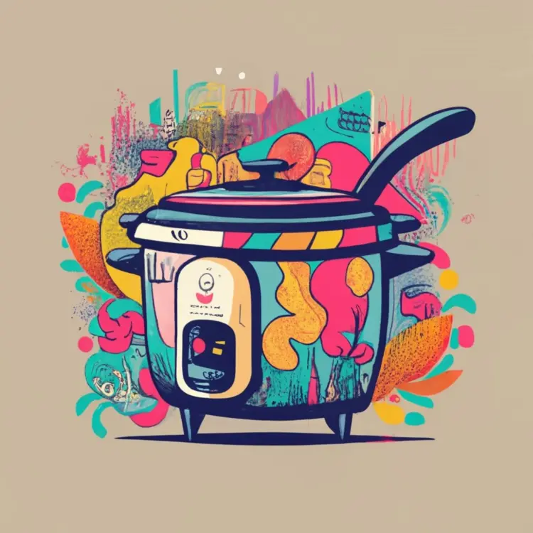 Vibrant Slow Cooker with Abstract Design