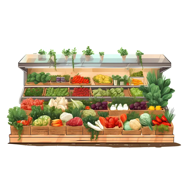 Colorful Vegetable Display in Market