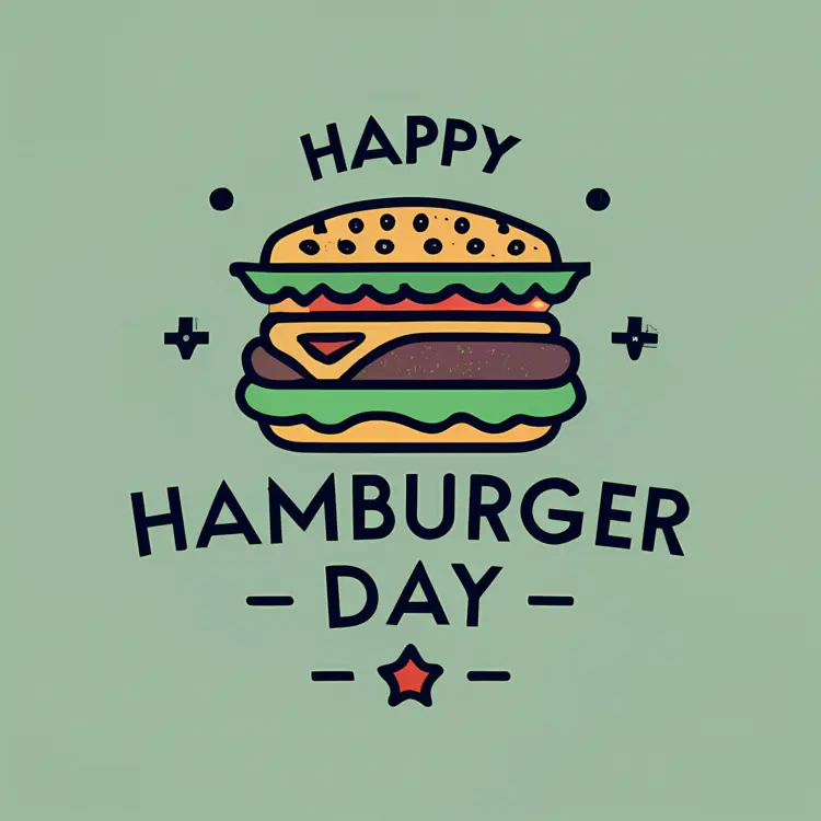 Happy Hamburger Day with Simple Burger Design