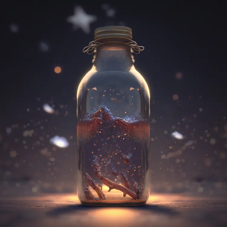 Magic Bottle with Stars and Light