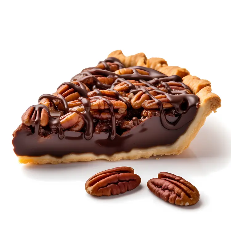Delicious Chocolate Pecan Pie Slice