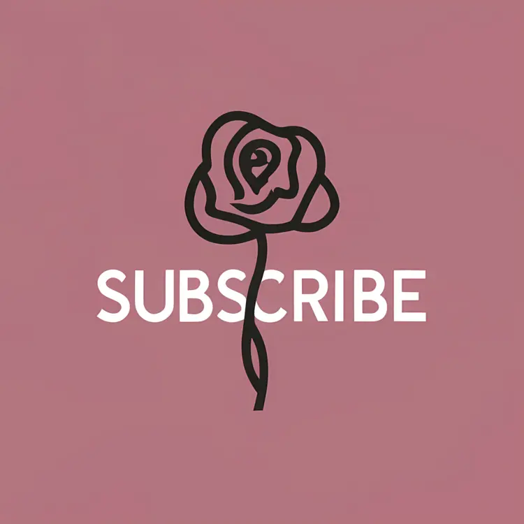 Subscribe with Rose Line Art