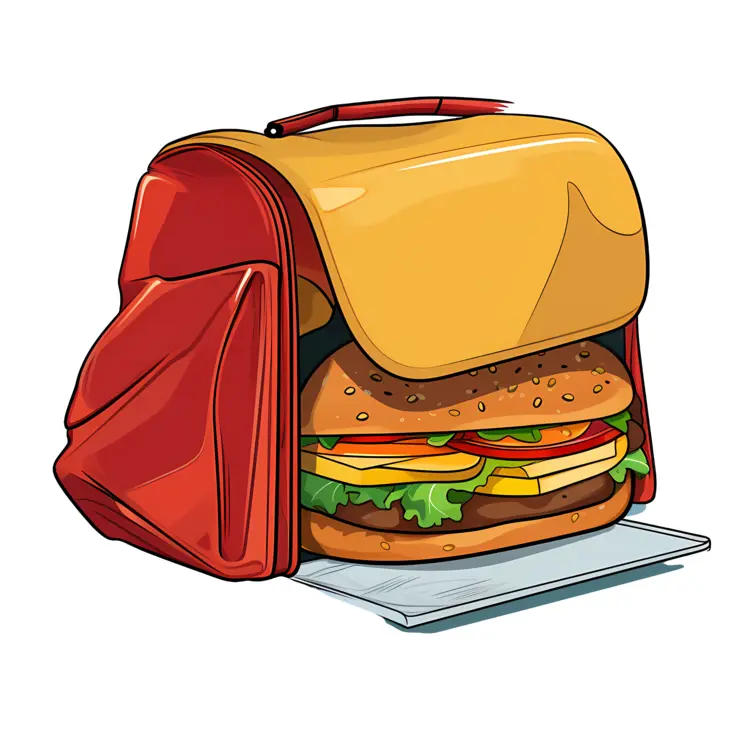 Big Burger in a Yellow Lunchbox