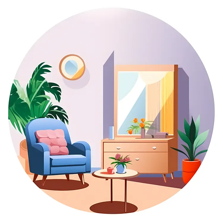 Cozy Blue Armchair in a Stylish Living Room