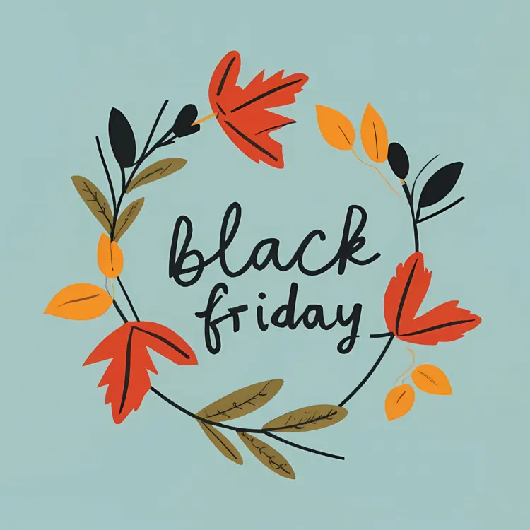 Black Friday Wreath with Autumn Leaves