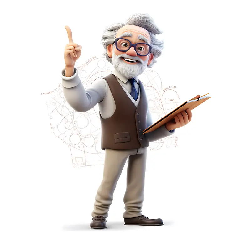 Animated Professor with Clipboard