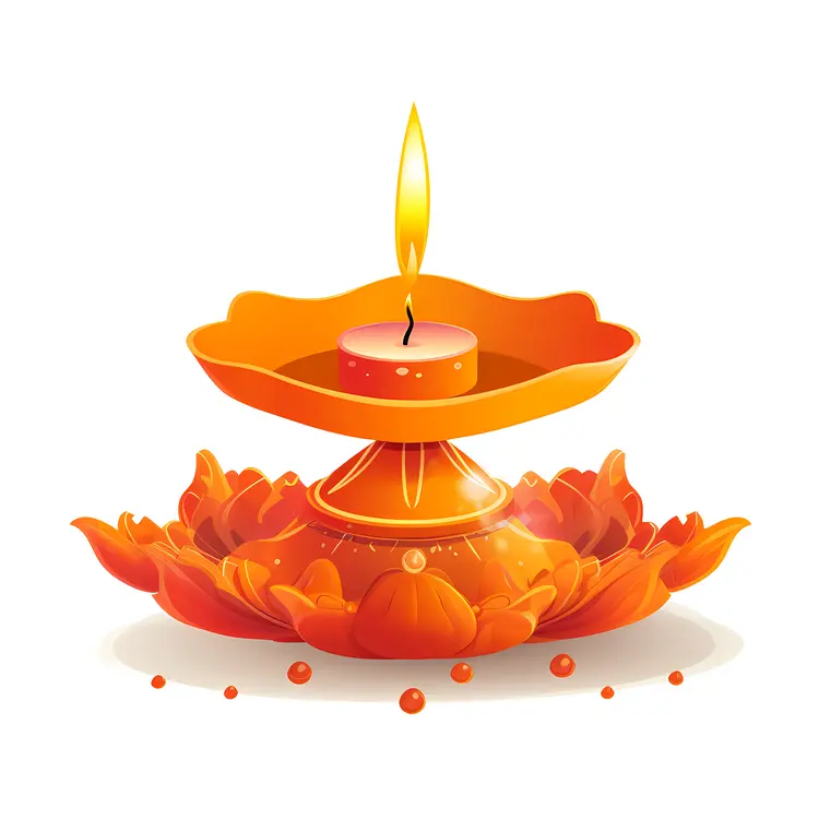 Beautiful Candle Illustration for Diwali Celebration