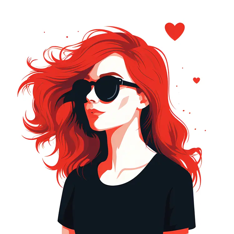 Red-haired girl with curly hair and green eyes