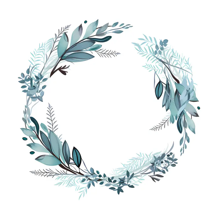 Green Leaves and Branches Wreath