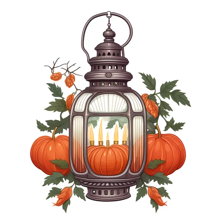 Pumpkin Lantern with Candles