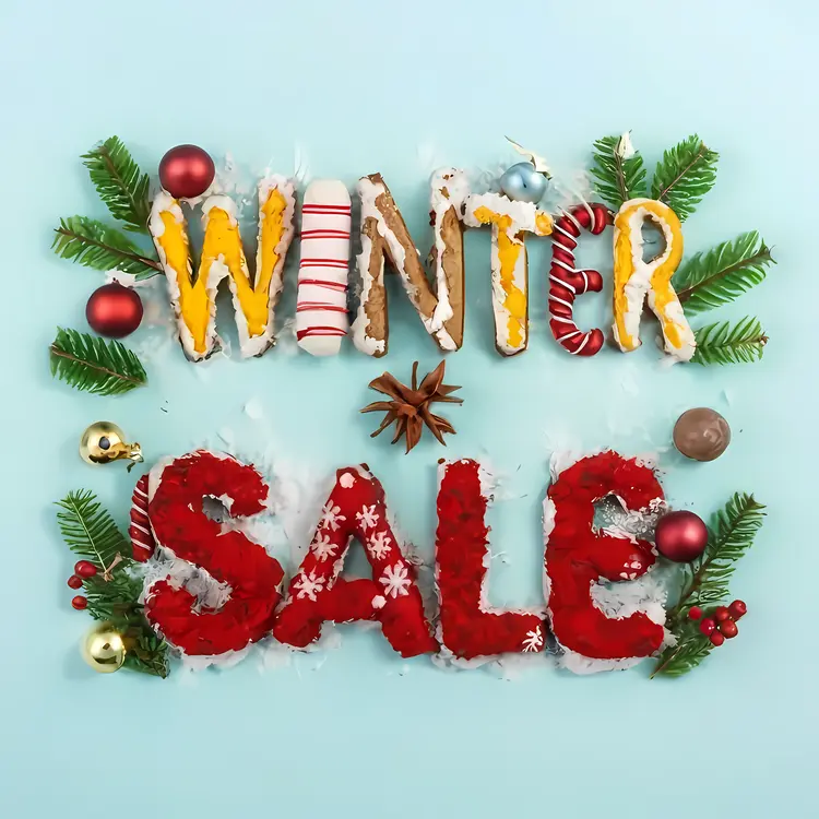 Winter Sale with Festive Decorations