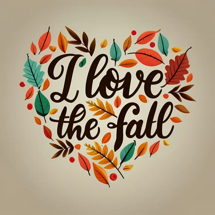 I Love the Fall with Colorful Leaves