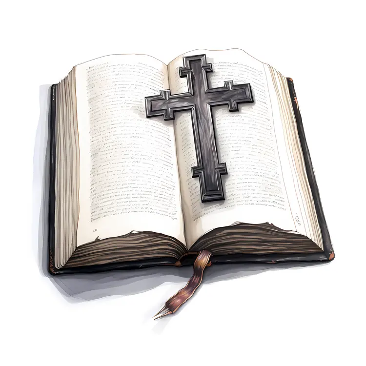 Bible with Cross and Bookmark
