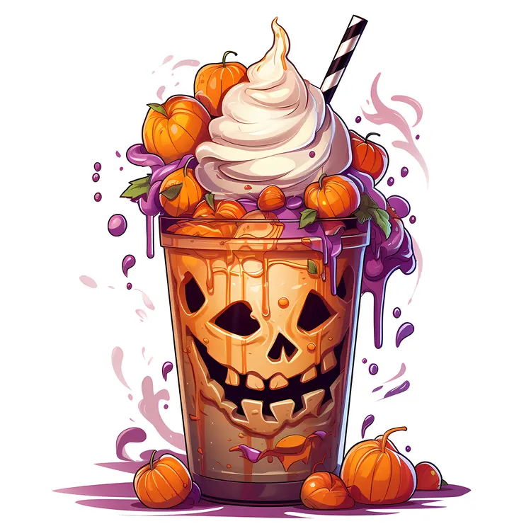 Halloween Pumpkin Milkshake with Whipped Cream