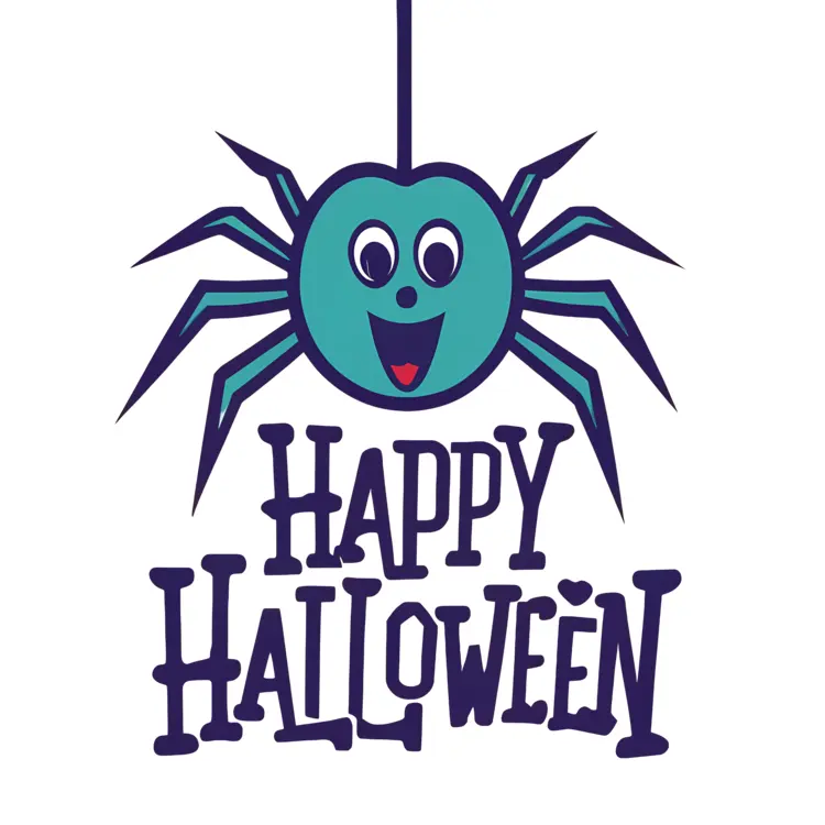 Happy Halloween with Hanging Spider