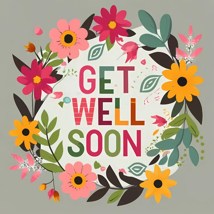 Floral Get Well Soon Card