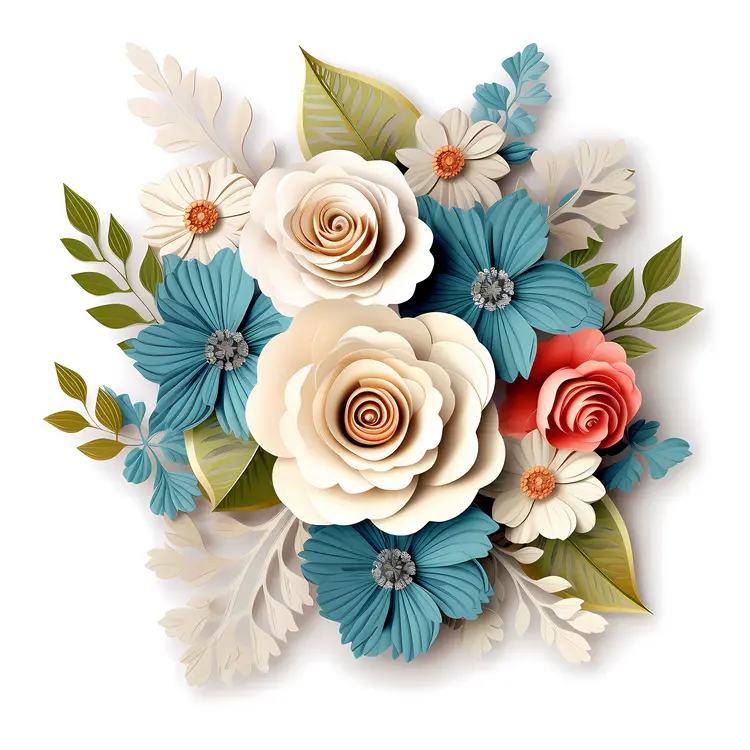 Charming Blue and Cream Floral Arrangement