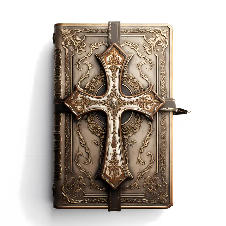 Ornate Bible with Cross