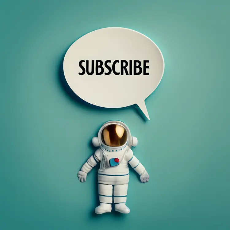 Astronaut with Subscribe Speech Bubble