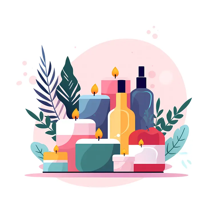 Candles and Plants on a Tray