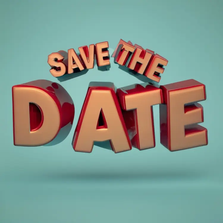 Save the Date 3D Text