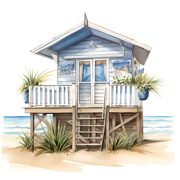 Small cute doodle beach house